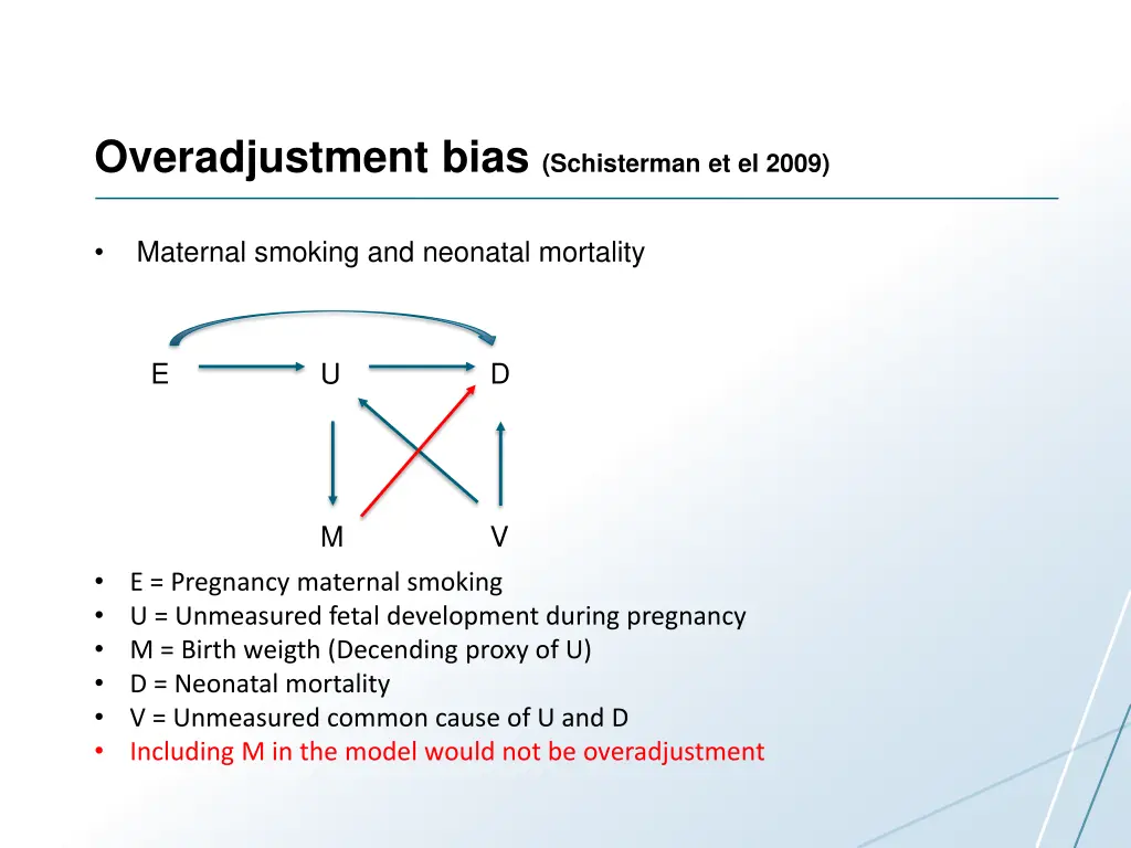 overadjustment bias schisterman et el 2009 5