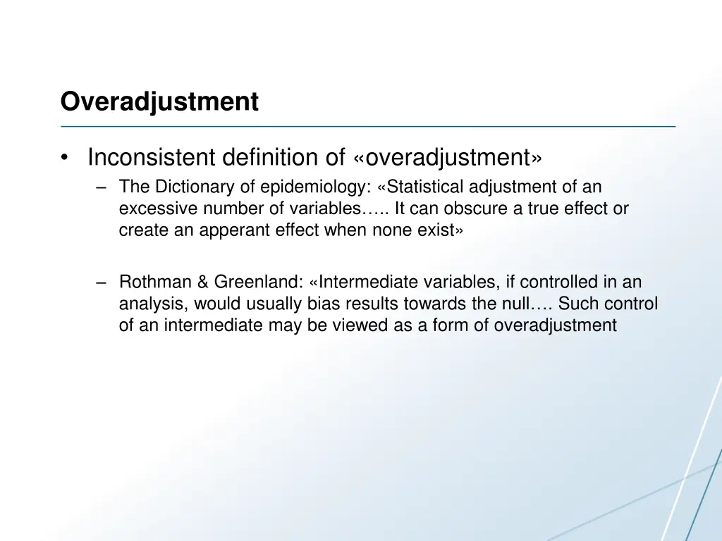 overadjustment