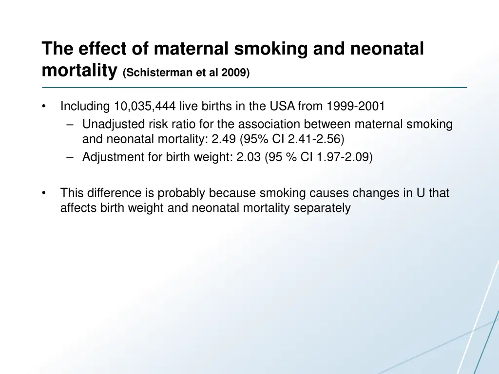 the effect of maternal smoking and neonatal