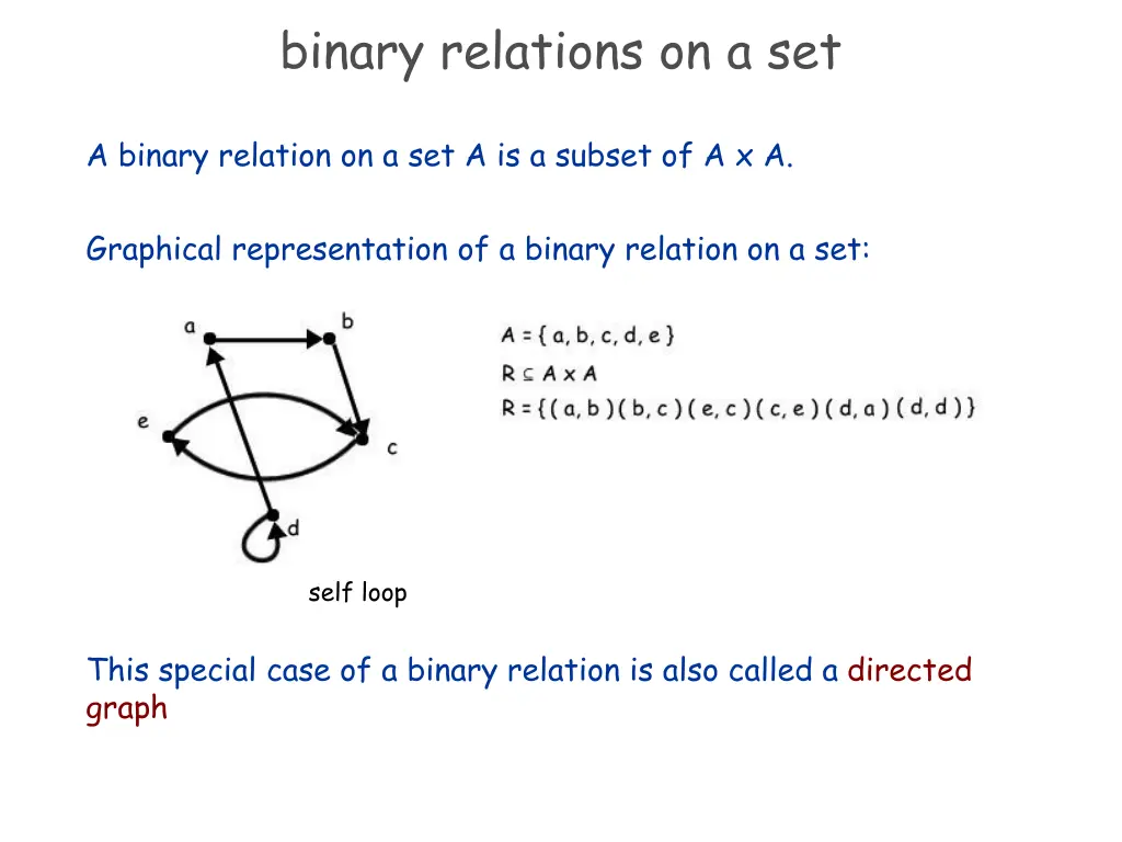 binary relations on a set