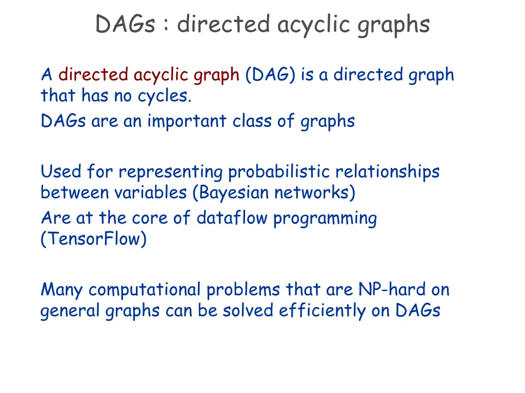 dags directed acyclic graphs