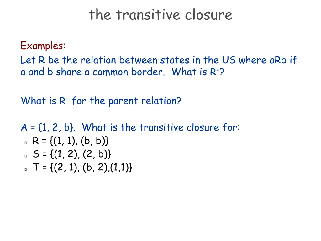 the transitive closure 1