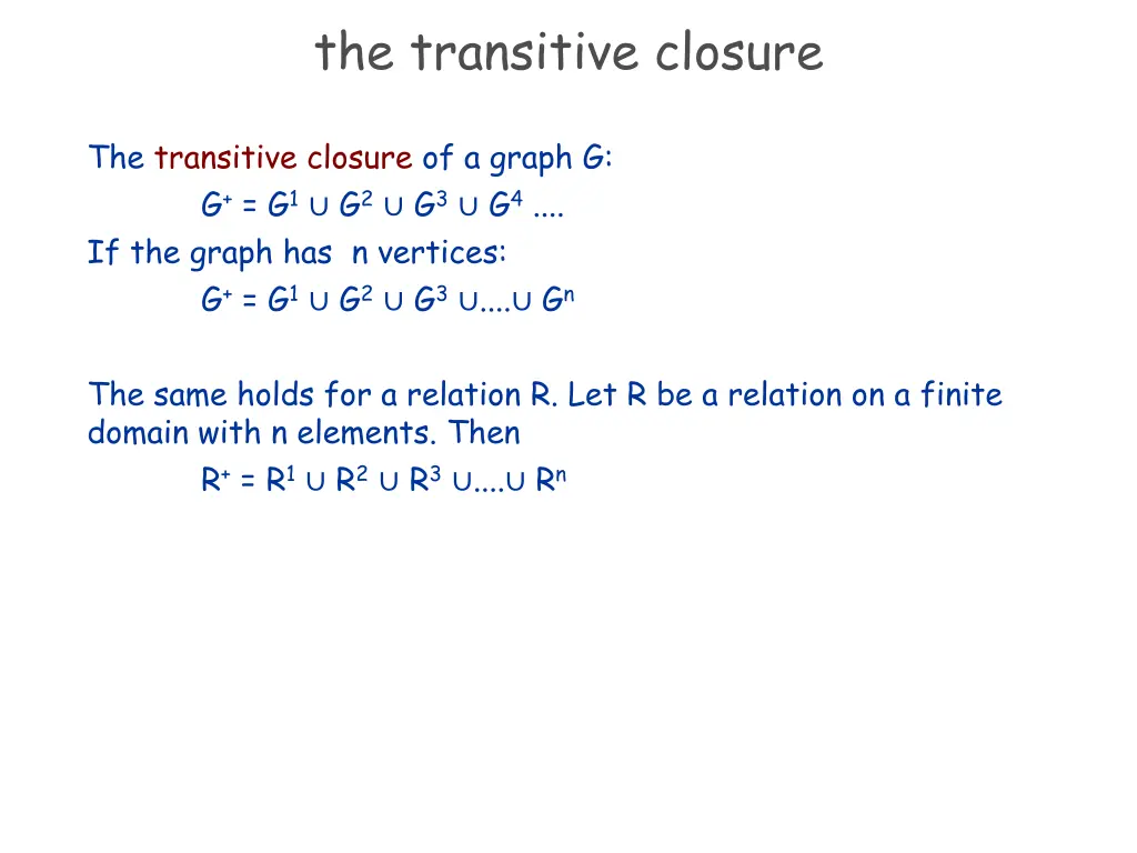 the transitive closure 2