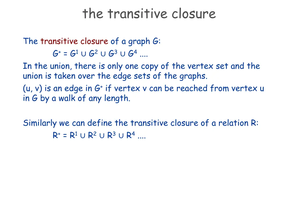 the transitive closure