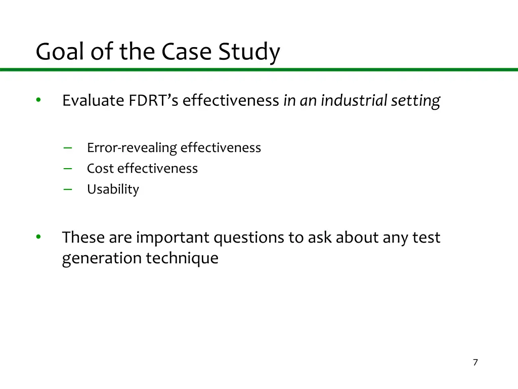 goal of the case study