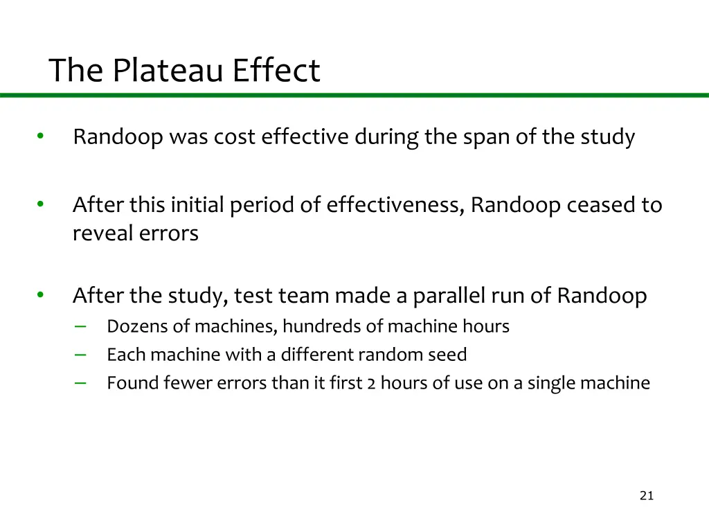 the plateau effect