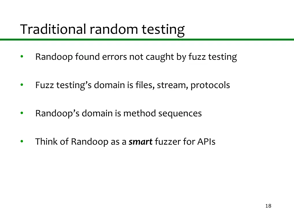 traditional random testing