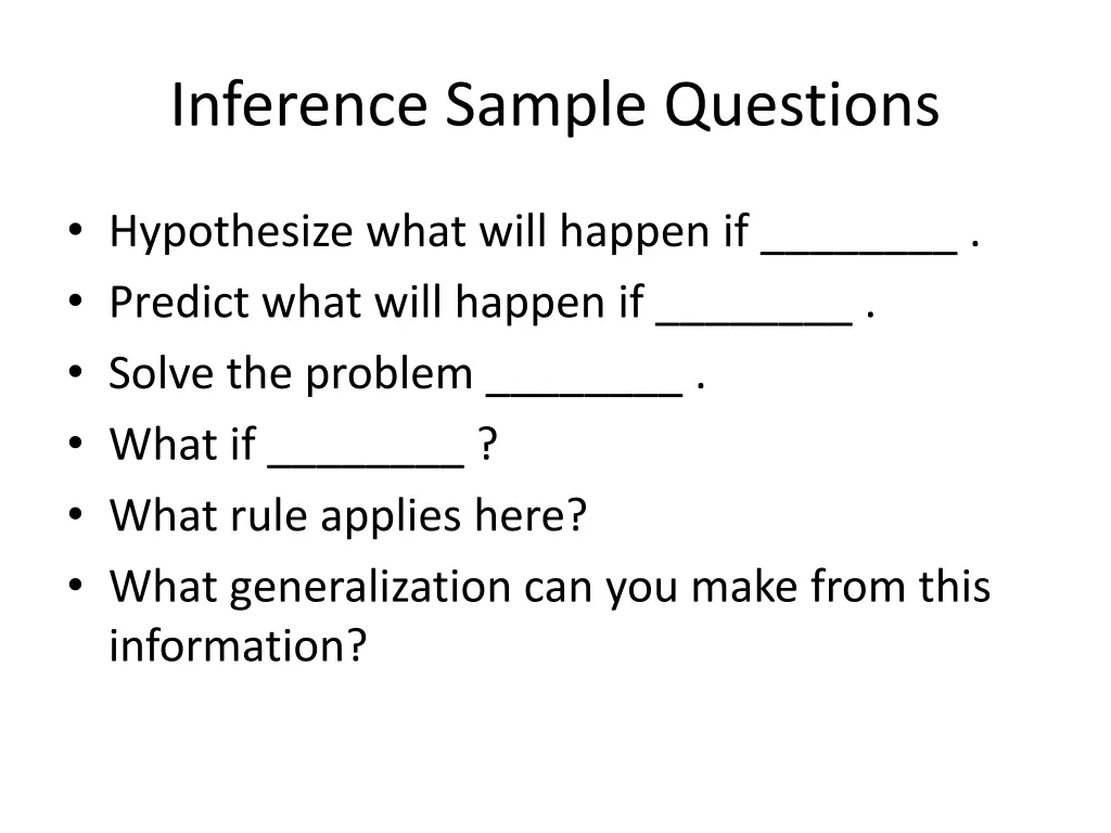 inference sample questions