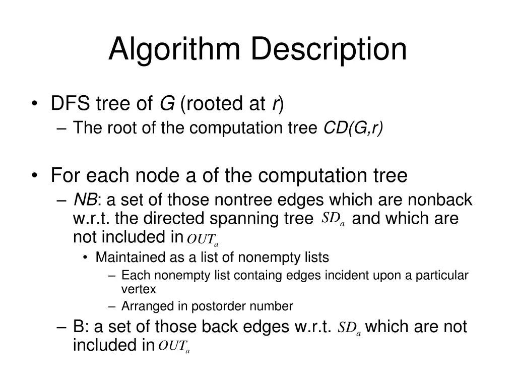 algorithm description