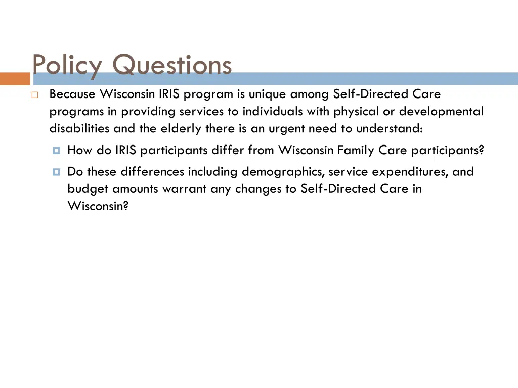 policy questions