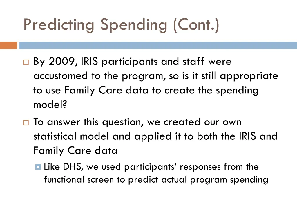 predicting spending cont