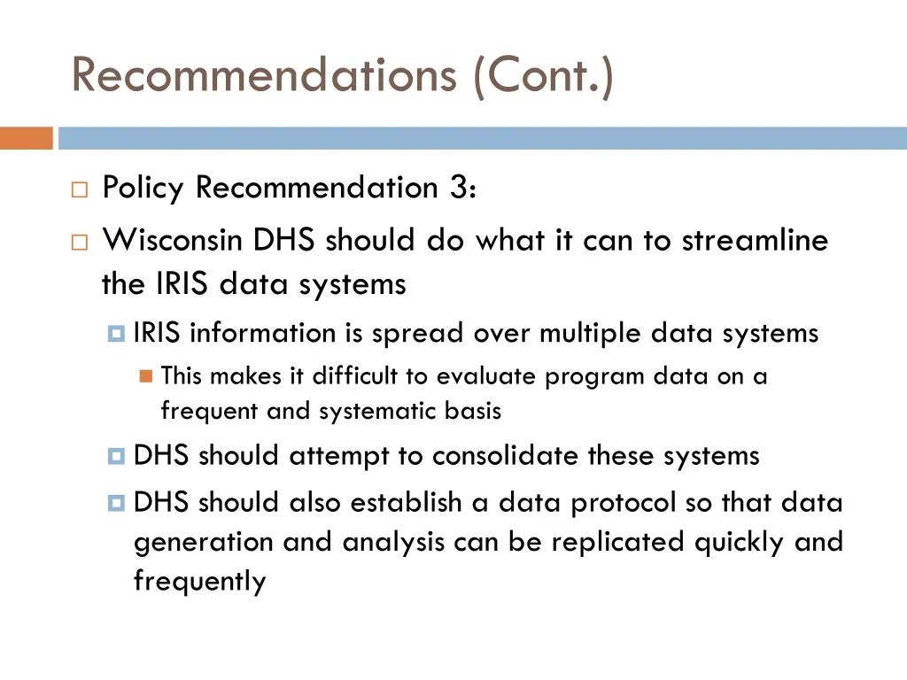 recommendations cont 1