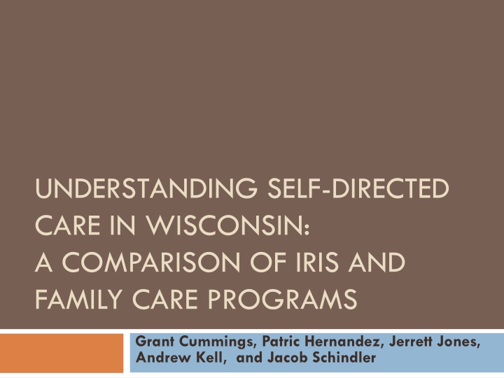 understanding self directed care in wisconsin