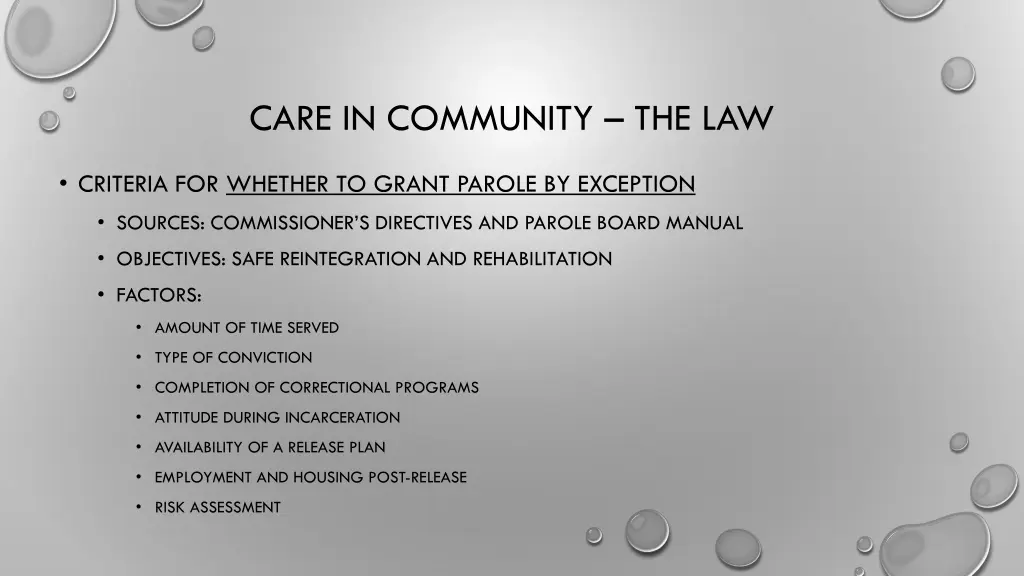 care in community the law 1