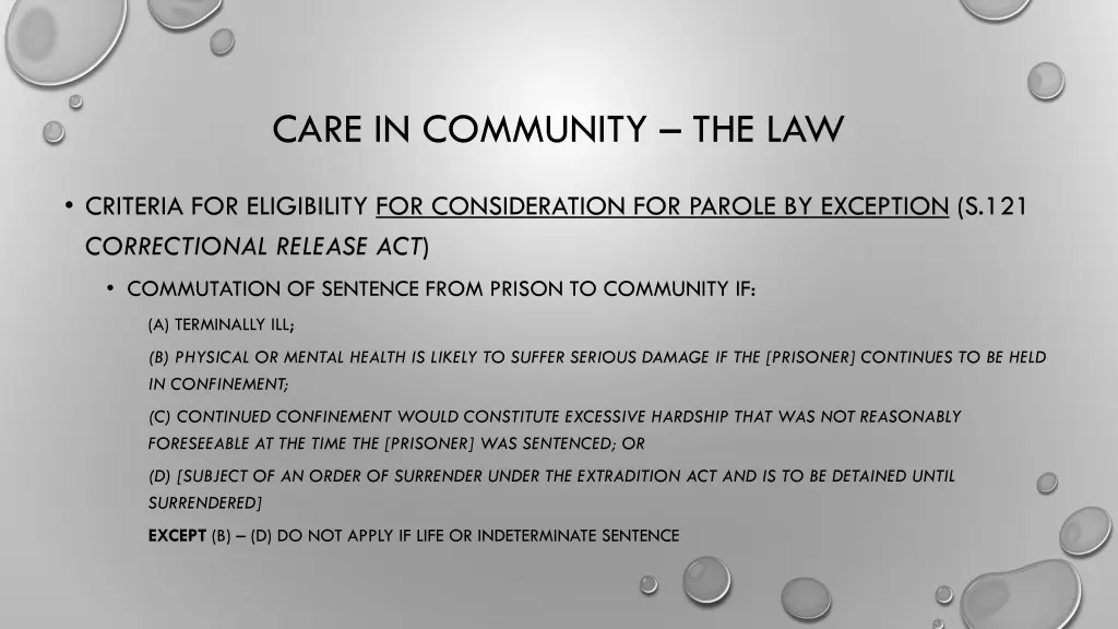 care in community the law