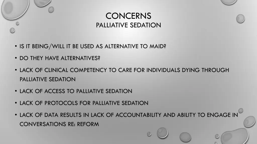 concerns palliative sedation