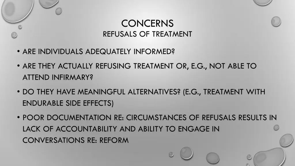 concerns refusals of treatment