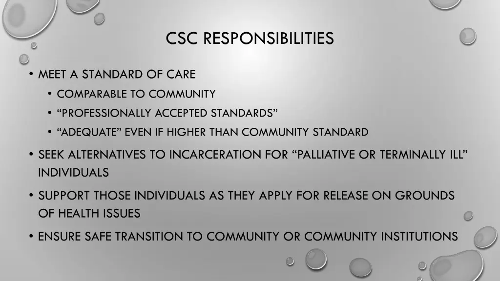 csc responsibilities