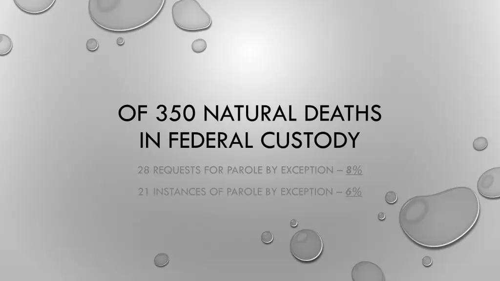 of 350 natural deaths in federal custody