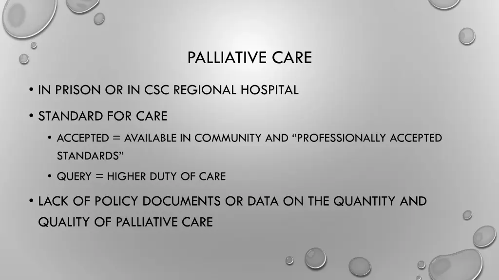 palliative care