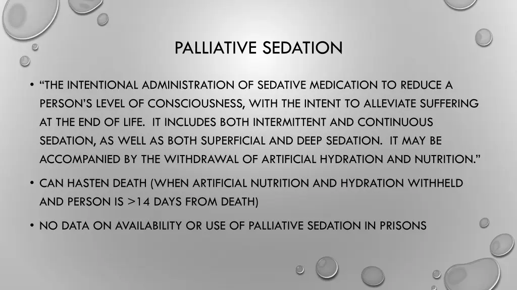 palliative sedation