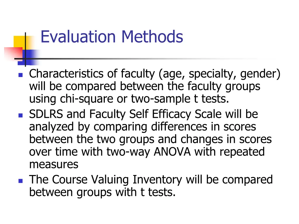 evaluation methods