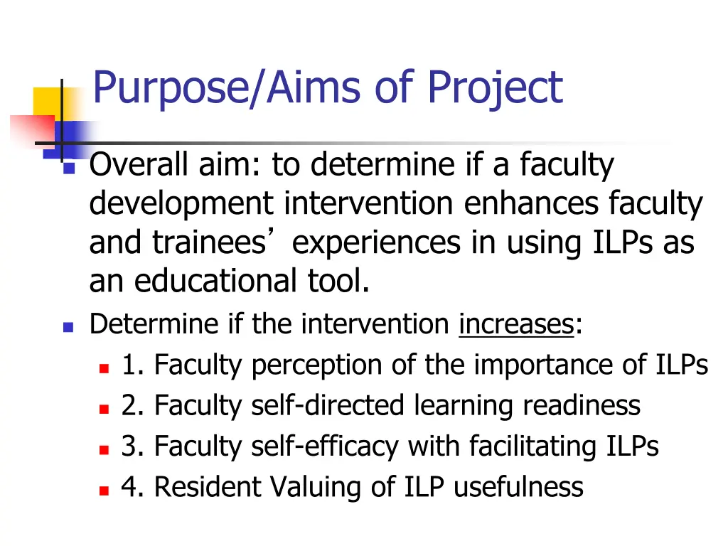 purpose aims of project