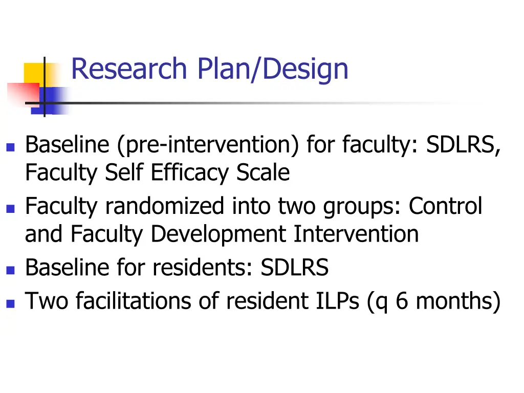 research plan design