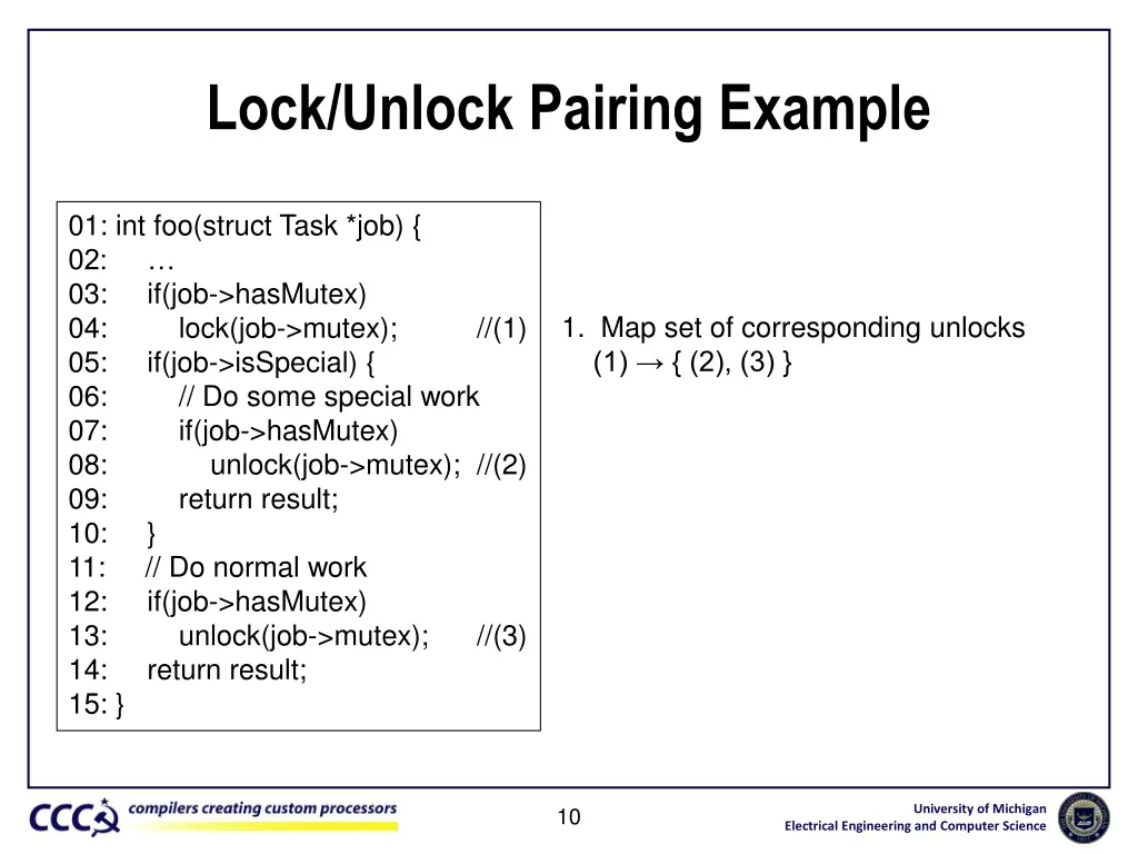 lock unlock pairing example