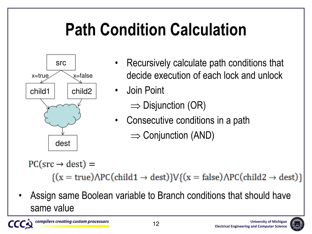 path condition calculation