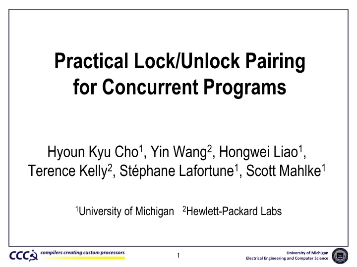 practical lock unlock pairing for concurrent