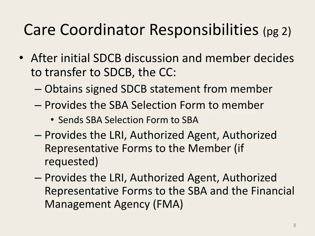 care coordinator responsibilities pg 2