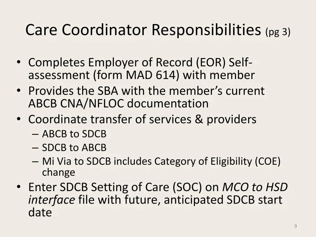 care coordinator responsibilities pg 3