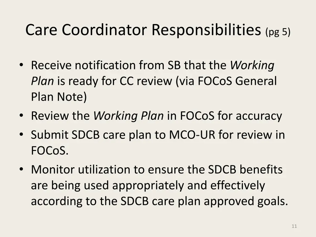 care coordinator responsibilities pg 5