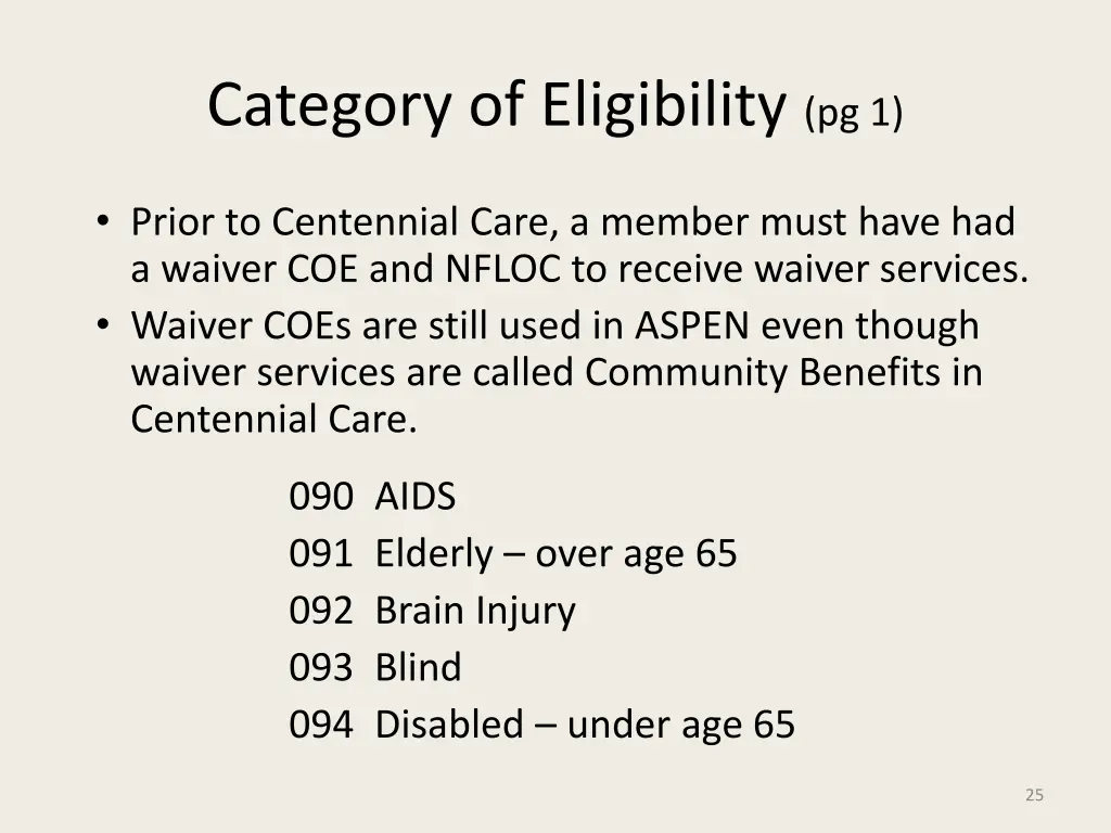 category of eligibility pg 1