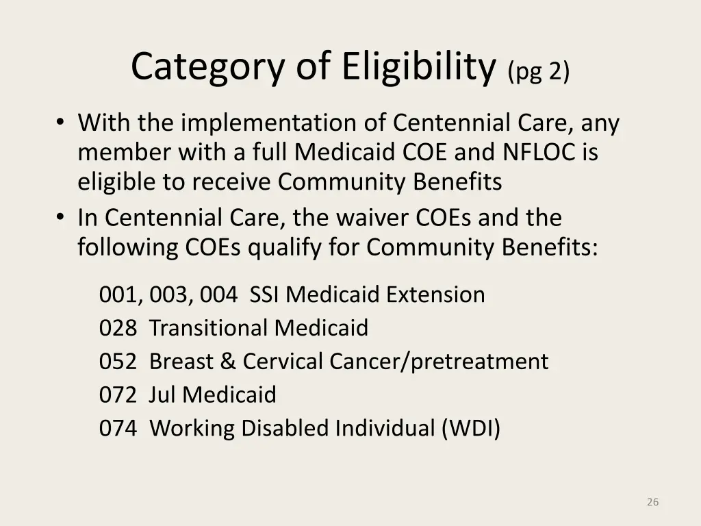 category of eligibility pg 2