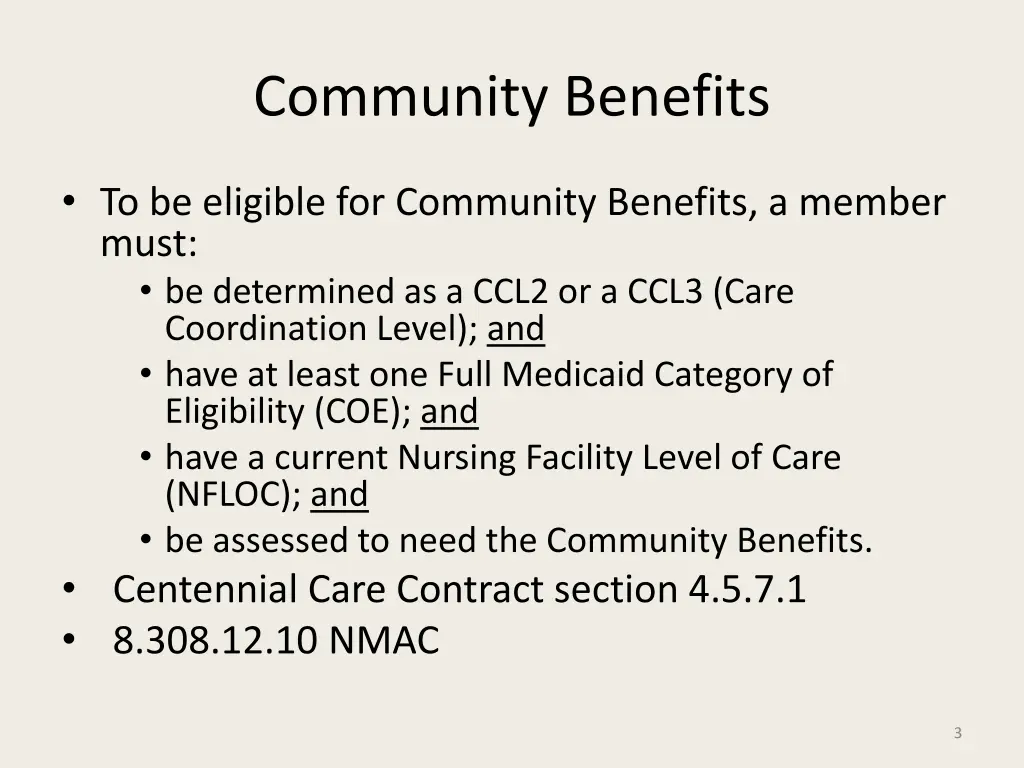 community benefits