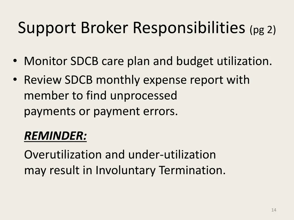 support broker responsibilities pg 2