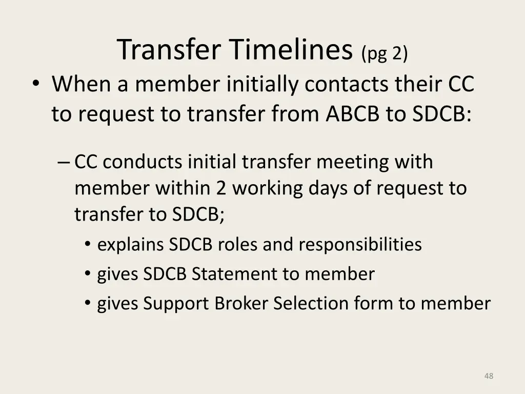 transfer timelines pg 2 when a member initially