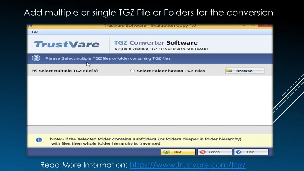 add multiple or single tgz file or folders