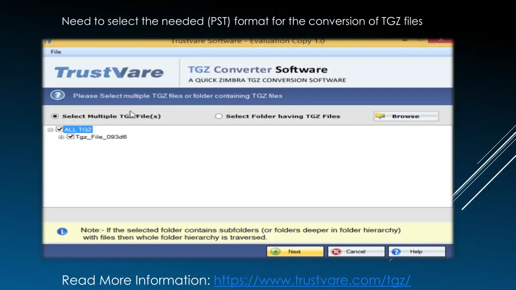 need to select the needed pst format