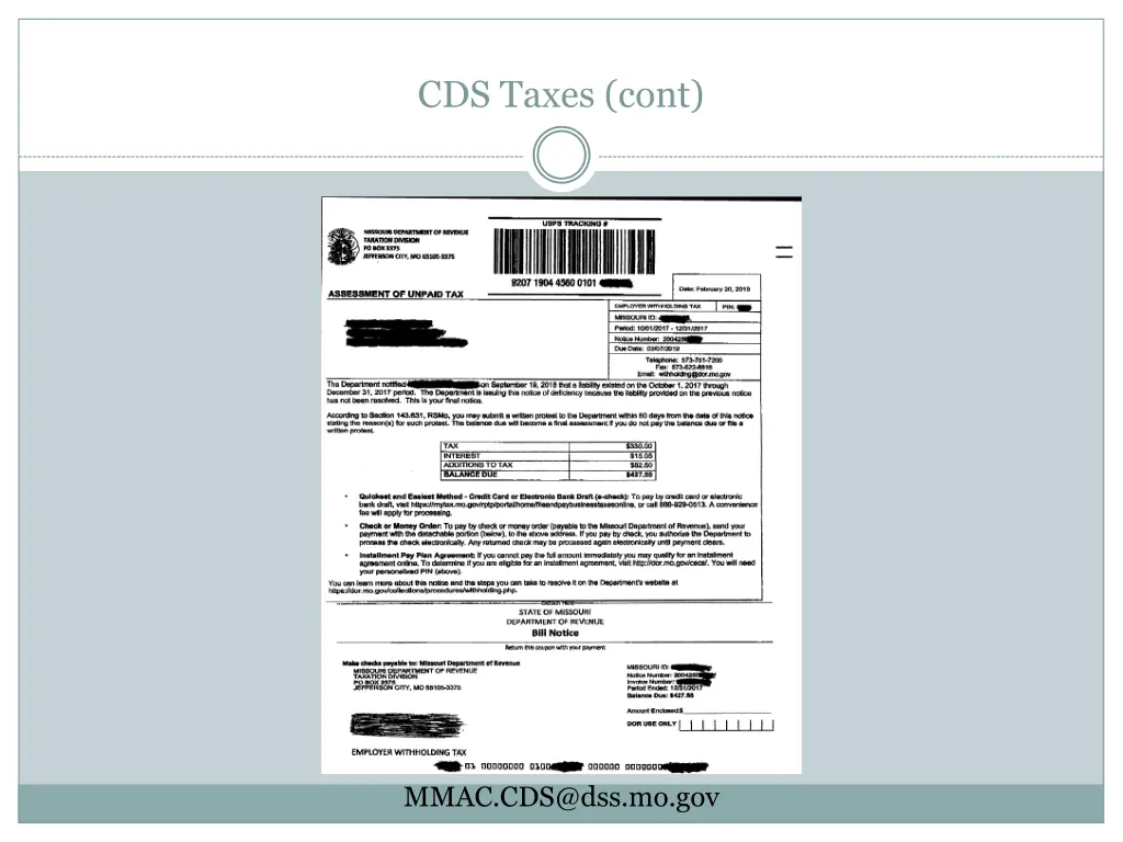 cds taxes cont 1