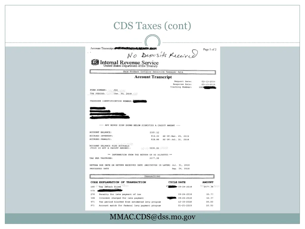 cds taxes cont 2