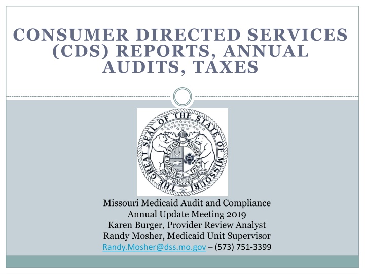 consumer directed services cds reports annual