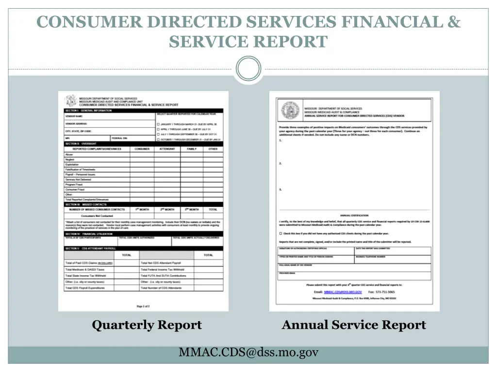 consumer directed services financial service