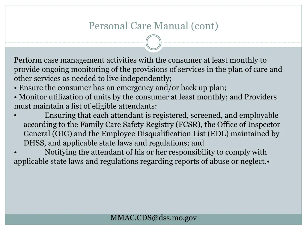 personal care manual cont