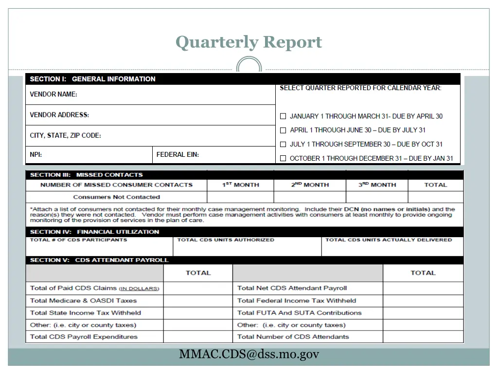 quarterly report