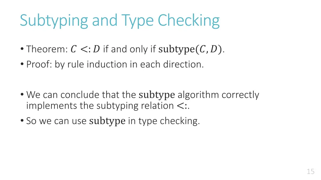 subtyping and type checking 14