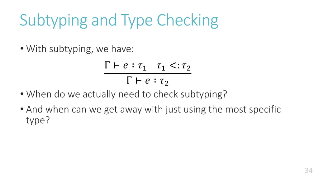 subtyping and type checking 15