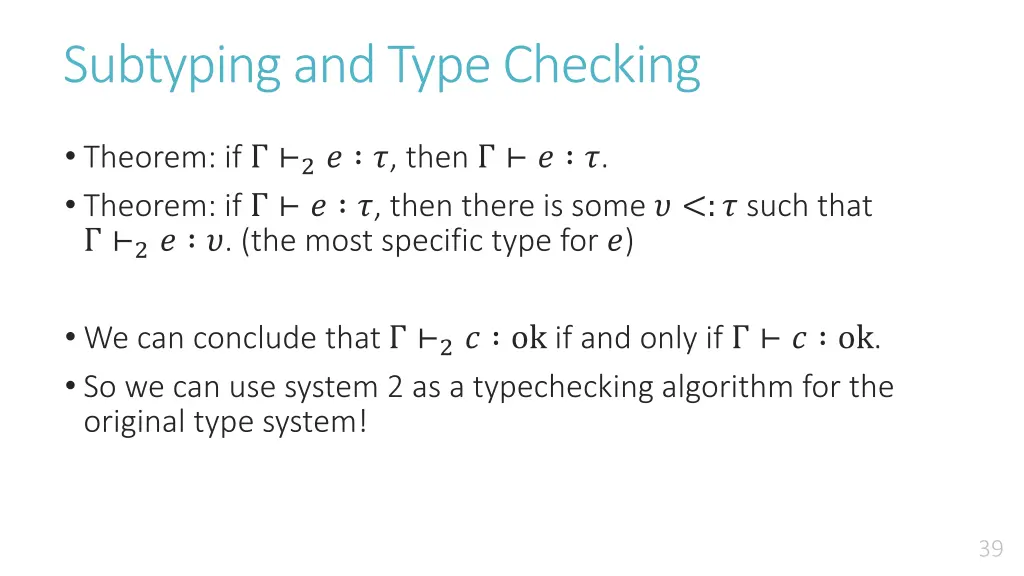 subtyping and type checking 20